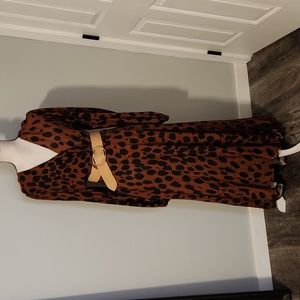 Megan Renee faux wrap leopard print dress